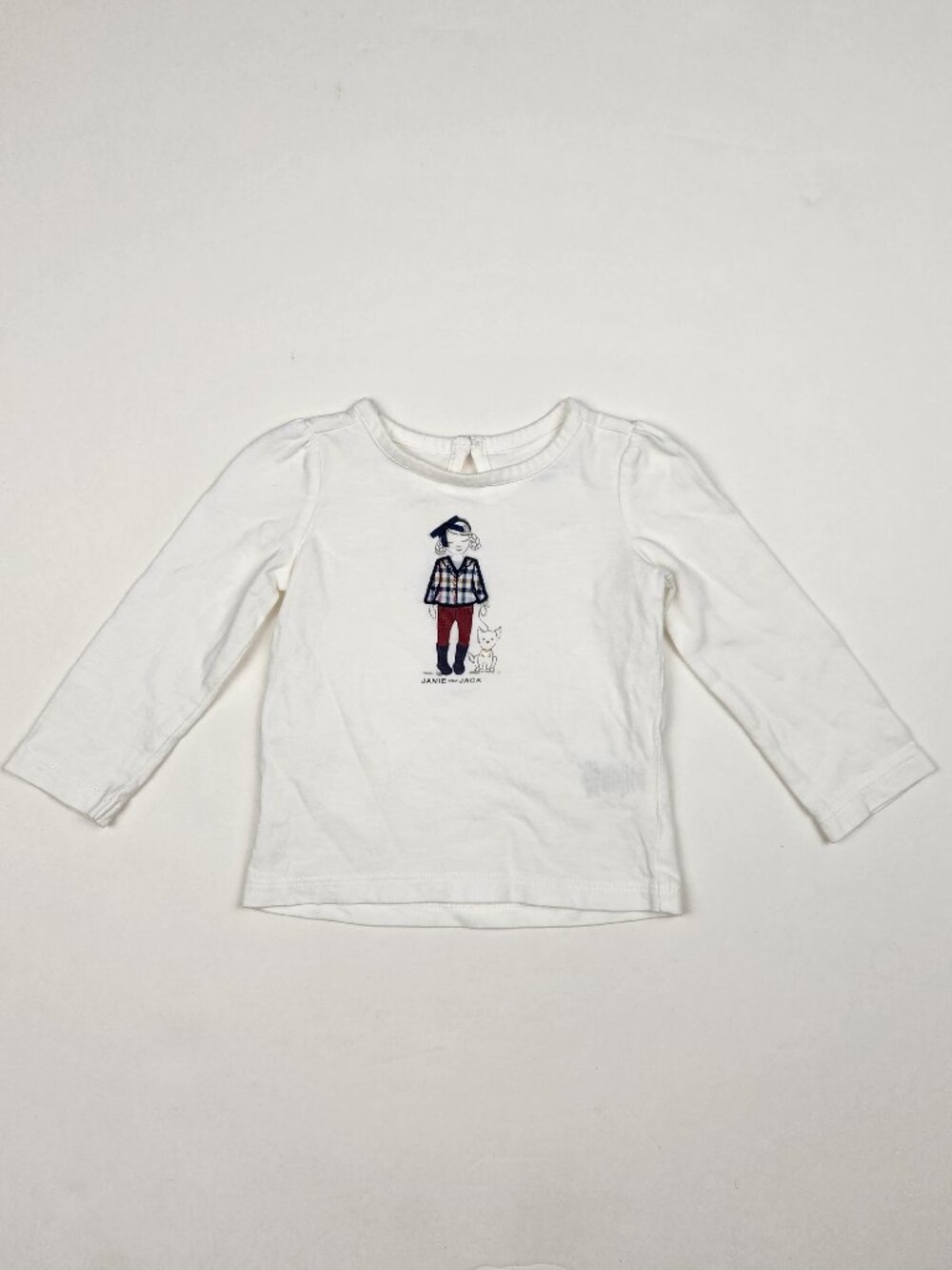 Janie and Jack Girl Walking Dog Graphic Long Sleeve Tee size 6-12 months
